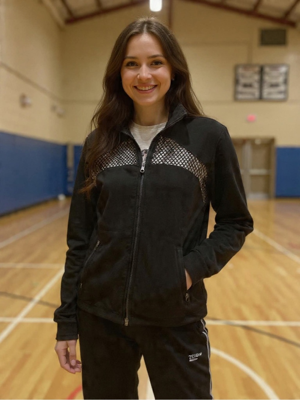 Zella Black Sport Jacket with Mesh Detail